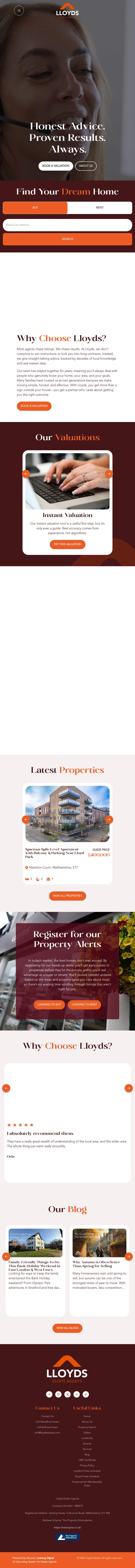 Lloyds Estates — Tablet genel görünümü
