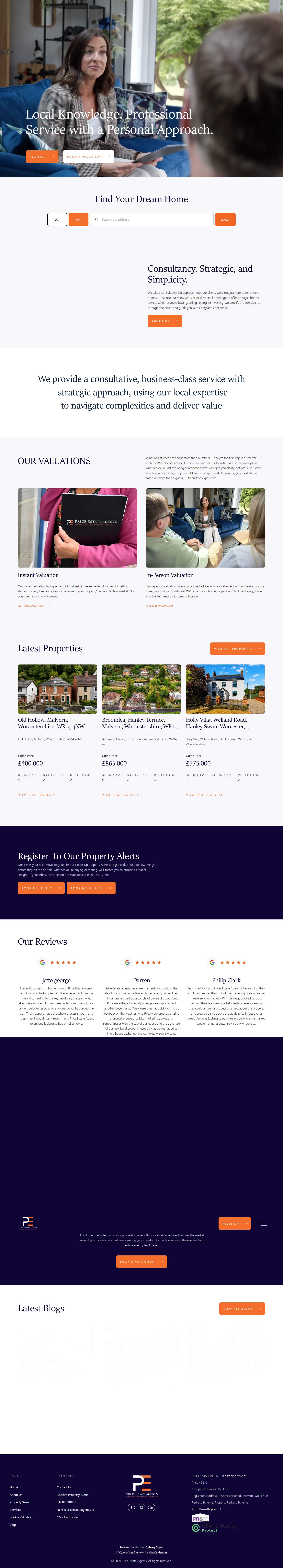 Price Estate Agents — Masaüstü genel görünümü
