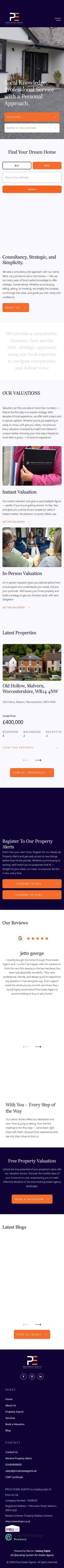 Price Estate Agents — Mobil genel görünümü
