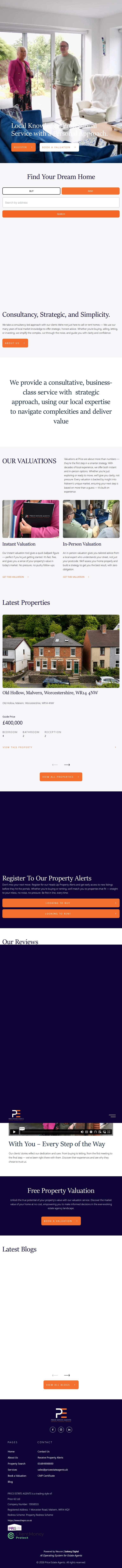 Price Estate Agents — Tablet genel görünümü